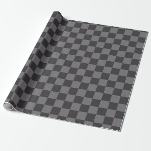 Papel De Presente Padrões Pretos Xadrez Quadriculado Quadriculado