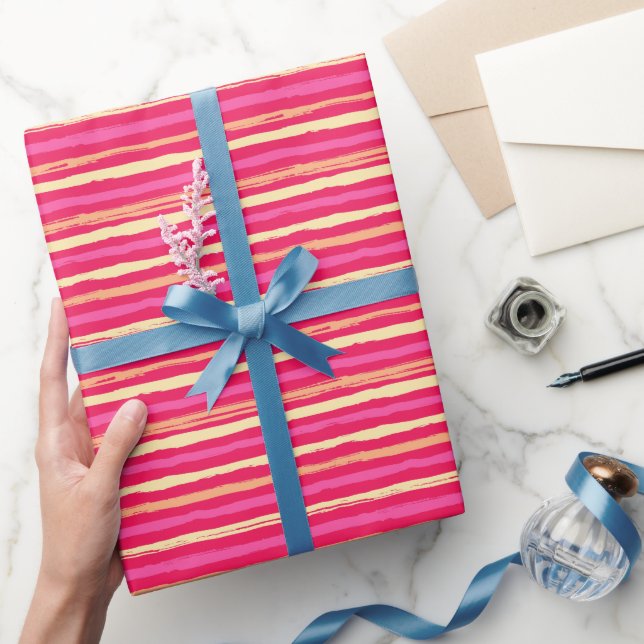 Papel De Presente Padrões Rosa Distantes Padrões Arco-Íris Padrões C (Presentear)
