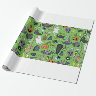 Papel De Presente Padrões sem costura, desenhados à mão, com uma