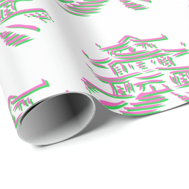 Papel De Presente Pagoda de Natal - Papel de embrulhamento de presen (Ponta do rolo)