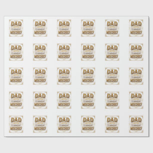 Papel De Presente Pai Co-Gerente de Travessuras Design de Pai Engraç