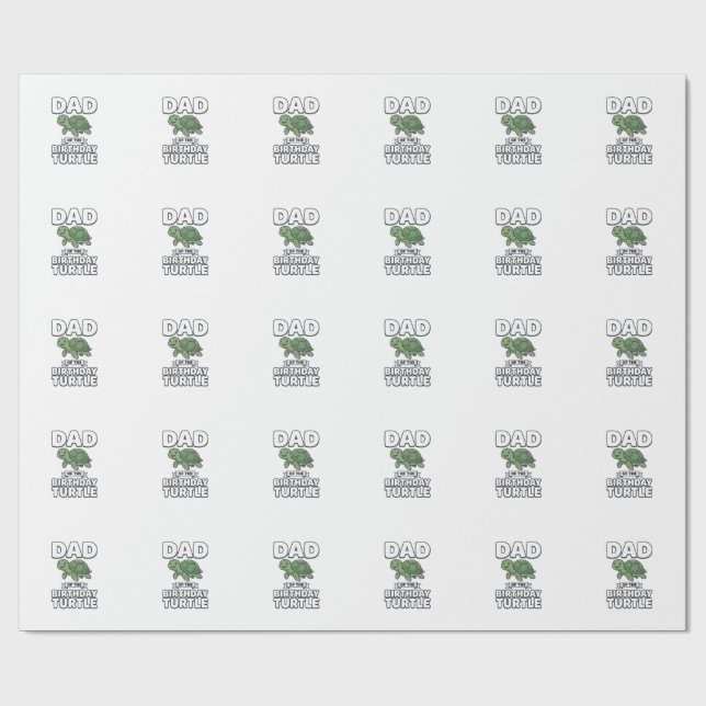 Papel De Presente Pai da Tartaruga de Aniversário Design de Pai de T (Aberto)