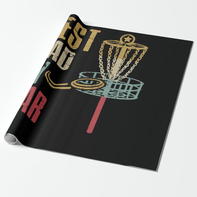 Papel De Presente Pai de Golf de Disco Melhor Pai por Par (Desenrolado)