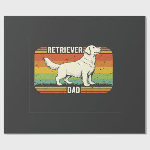 Papel De Presente Pai do Golden Retriever Vintage Melhor Pai de Cach