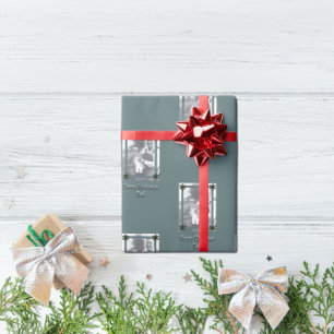 Papel De Presente Pai e Foto Infantil Feliz Pai de Natal Verde