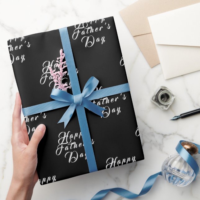 Papel De Presente Pai Feliz Vovô Negro Moderno (Presentear)