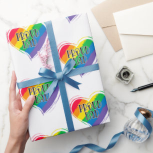 Papel De Presente Pai LGBT Orgulho gay Mês do Sinalizador do Coração