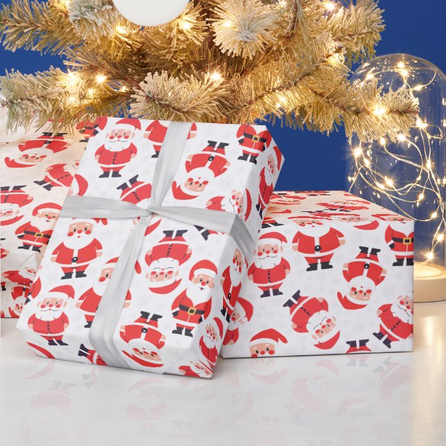 Papel De Presente Pai Natal E Papai Noel Branco (Feriados)