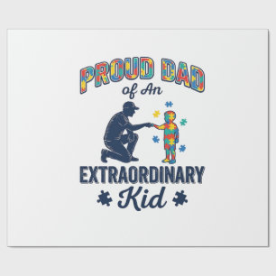 Papel De Presente Pai Orgulhoso de um Menino Extraordinário Autismo