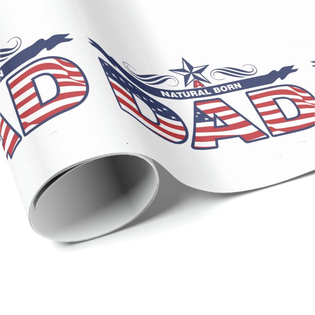 Papel De Presente Pai, pai, um pai nascido natural (Ponta do rolo)