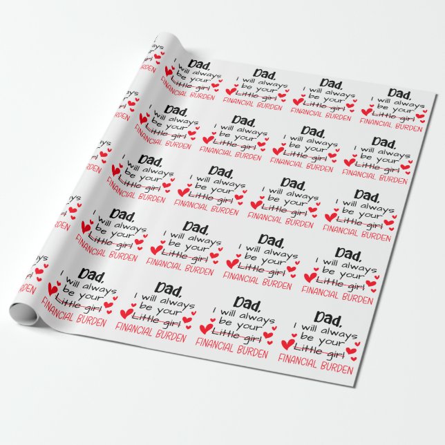 Papel De Presente Pai Sempre Ser Sua Menina, Financeira (Desenrolado)