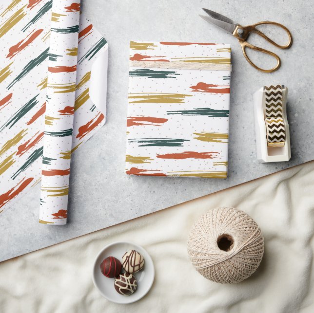 Papel De Presente Paint Abstrato Pattern (Artesanato)