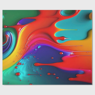 Papel De Presente Paint Dripe