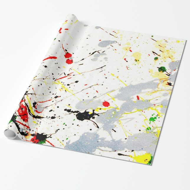 Papel De Presente Paint Splatter (Desenrolado)