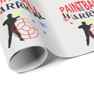 Papel De Presente Paintball Warrior Themed Graphic
