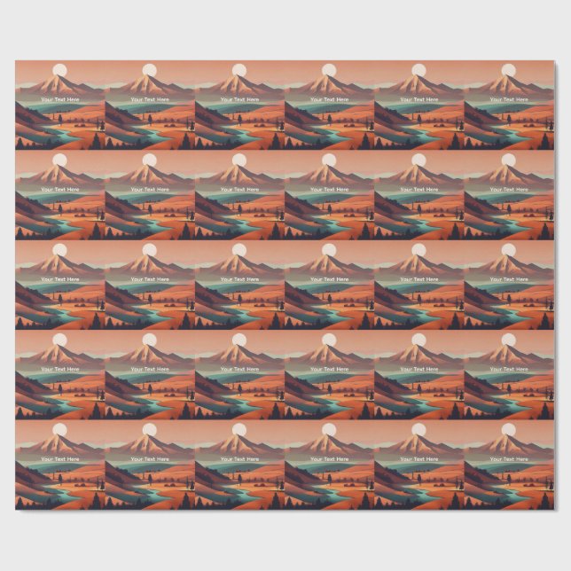 Papel De Presente paisagem boho (Aberto)