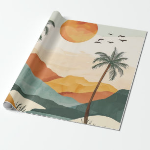 Papel De Presente Paisagem Boho Abstrato (16)