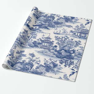 Papel De Presente Paisagem Chinoiserie Asiática