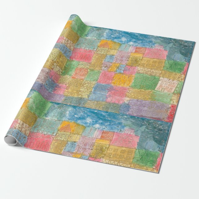 Papel De Presente Paisagem Colorida - Paul Klee (Desenrolado)