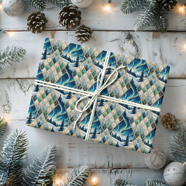 Papel De Presente Paisagem Congelada Elegante de Férias