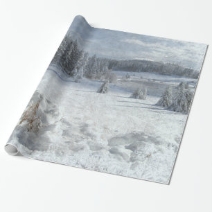 Papel De Presente Paisagem congelada Natal do cenário