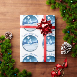 Papel De Presente Paisagem Congelada Pacífica Personalizada