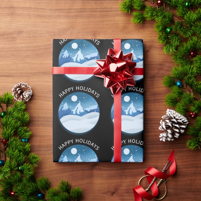 Papel De Presente Paisagem Congelada Pacífica Personalizada (Presente de Natal)