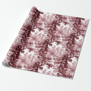Papel De Presente Paisagem de Cottage Vintage Paisagem Toile-Pink & 