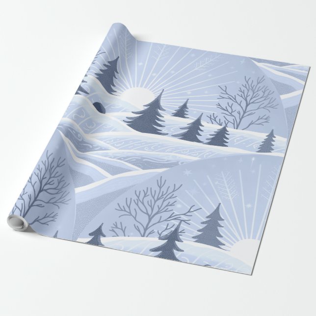 Papel De Presente Paisagem de inverno (Desenrolado)