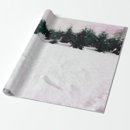 Papel De Presente Paisagem de inverno com larchas na neve