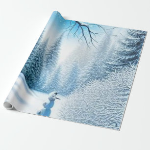 Papel De Presente Paisagem de Neve