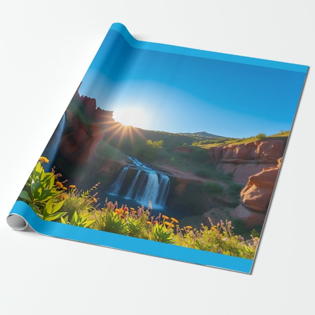 Papel De Presente Paisagem de Sandstone Sunrise (Desenrolado)