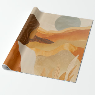 Papel De Presente Paisagem de Terracota Boho Deserto Sage Moon