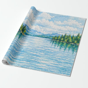 Papel De Presente Paisagem Florestal do Lago da Montanha