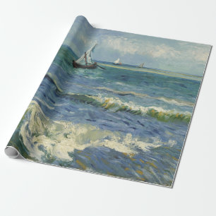 Papel De Presente Paisagem Marítima de Van Gogh em Saintes Maries de