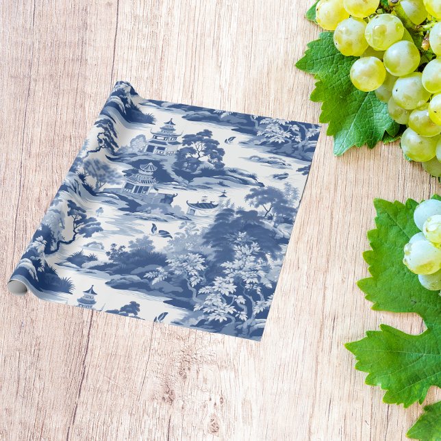 Papel De Presente Paisagem Oriental Chinoiserie (Criador carregado)