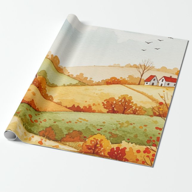 Papel De Presente Paisagem rural (Desenrolado)