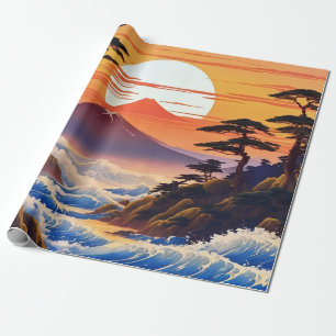 Papel De Presente Paisagem Sunrise Japonesa