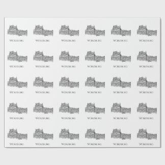 Papel De Presente Paisagem Urbana de Würzburg Baviera Arte Minimalis