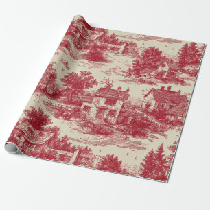 Papel De Presente Paisagem Vintage Toile Vermelha (7)