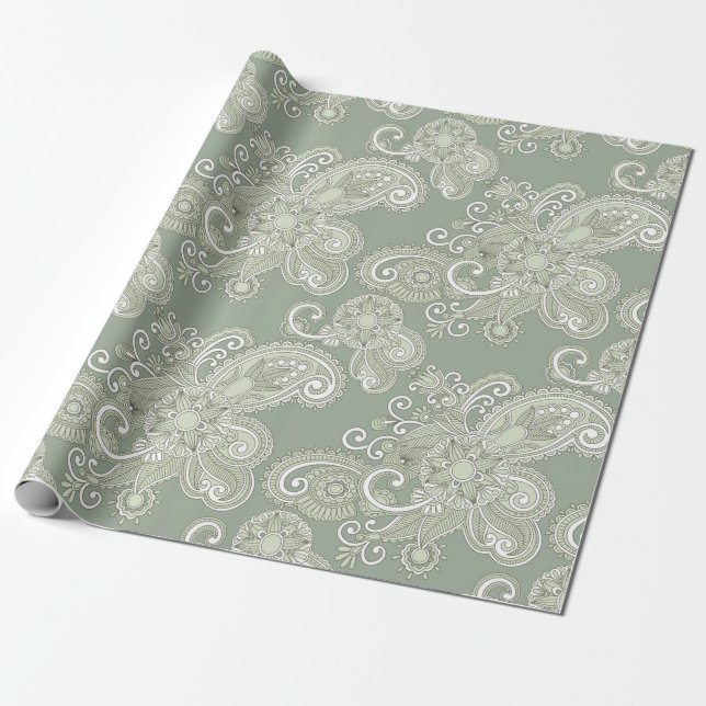 Papel De Presente Paisley/Ham Pattern (Desenrolado)