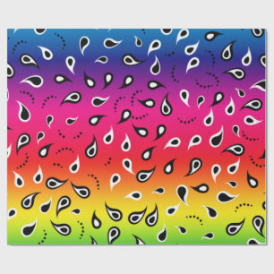 Papel De Presente Paisley Rainbow