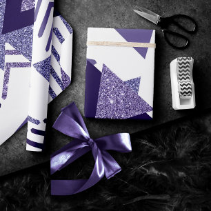 Papel De Presente Paixão Roxo legal 90s Abstrato Geométrico