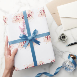 Papel De Presente PAIXÃO – Tipografia Romântica Elegante com Suave H