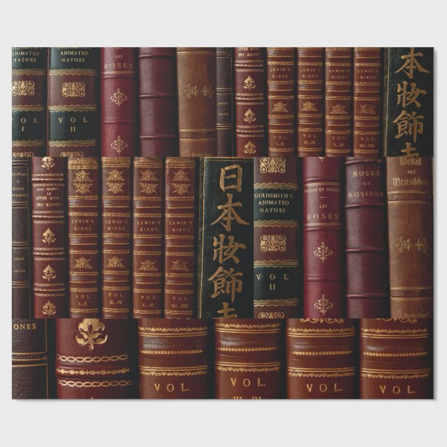 Papel De Presente Palangres Escuros De Livro De Couros (Aberto)