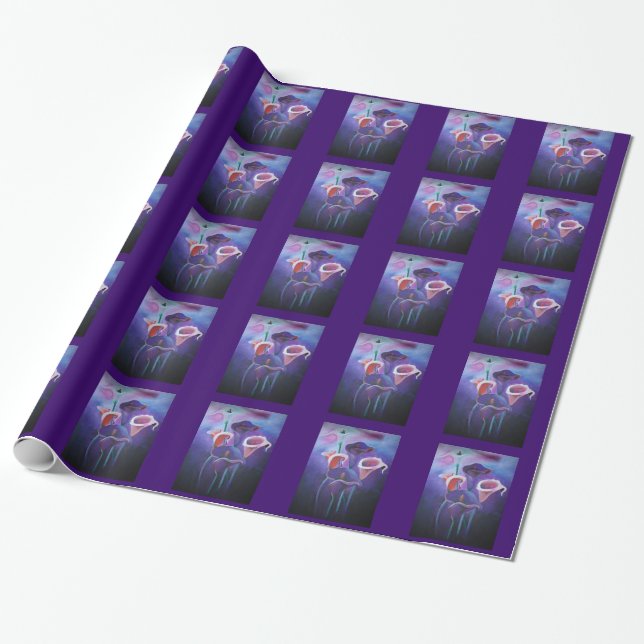Papel De Presente Palas Roxas Lilac E Arte Roxa (Desenrolado)
