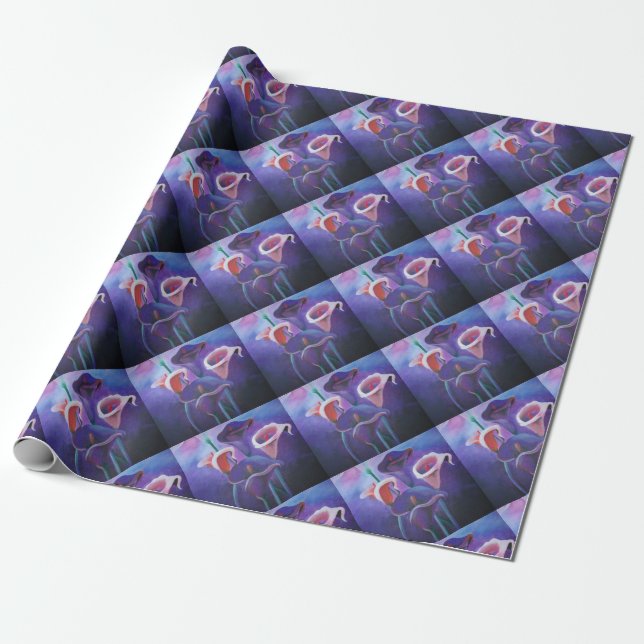 Papel De Presente Palas Roxas Lilac E Arte Roxa (Desenrolado)