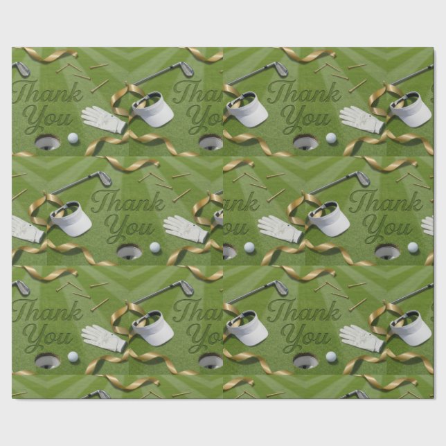 Papel De Presente Palavra Obrigado de golfe no green de putting  (Barra)