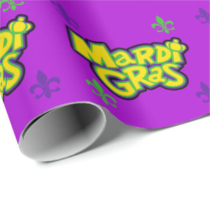 Papel De Presente Palavras de Mardi Gras