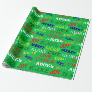 Papel De Presente Palavras de Natal